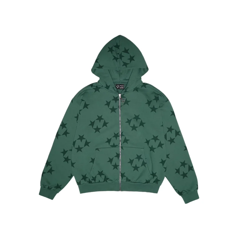 99 Based Tonal Monogram Zip Hoodie Green