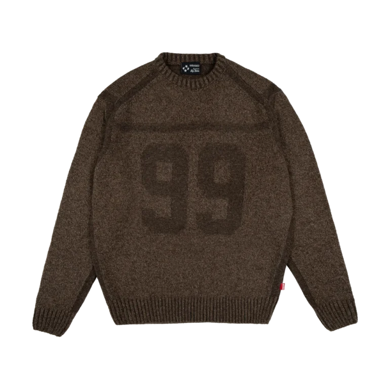 Spreaded Knit Sweater Brown