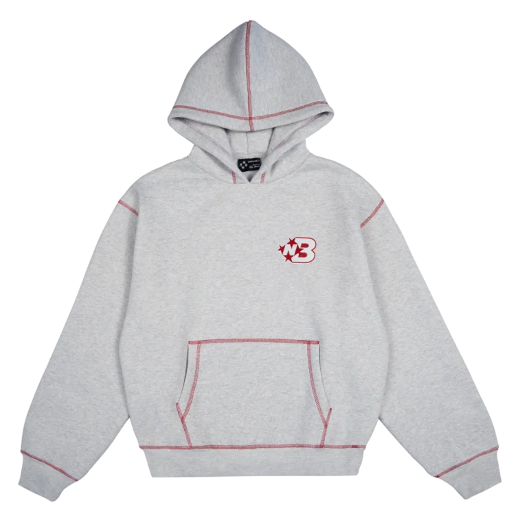 NB Logo Outlined Hoodie Grey Melange