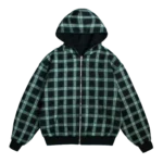 Reverse Plaid Zip Hoodie