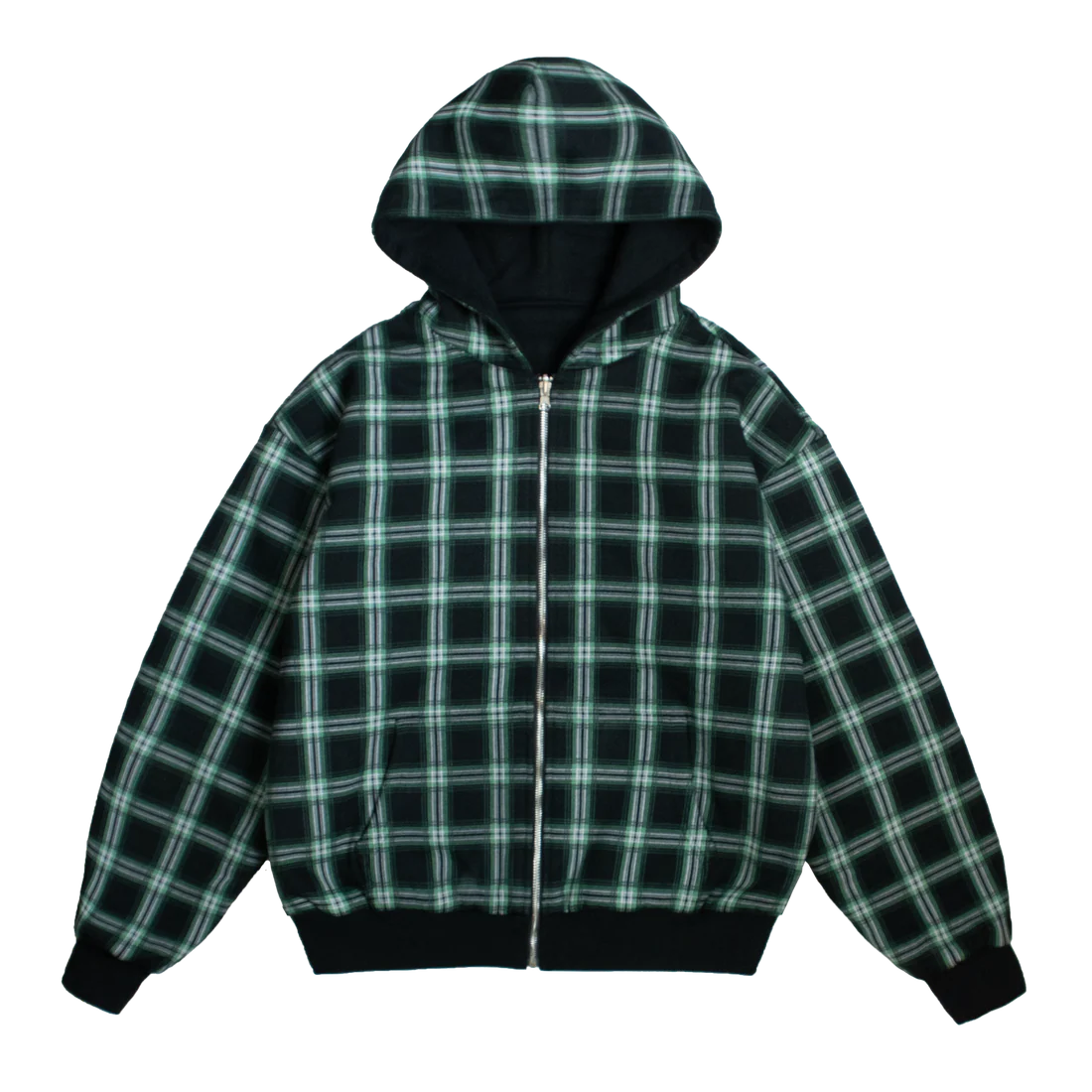 Reverse Plaid Zip Hoodie Reverse Plaid Zip Hoodie
